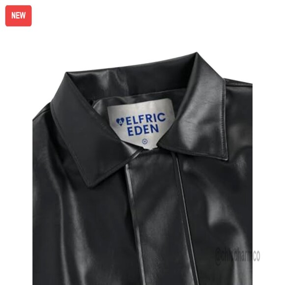 Cropped Faux Leather Jacket Y2K Motorcycle Bomber Streetwear Lightweight - Picture 3 of 6